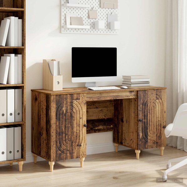 Maison Exclusive – písací stôl s policou z recyklovaného dreva 142,5 x 50 x 75 cm, drevotrieska
