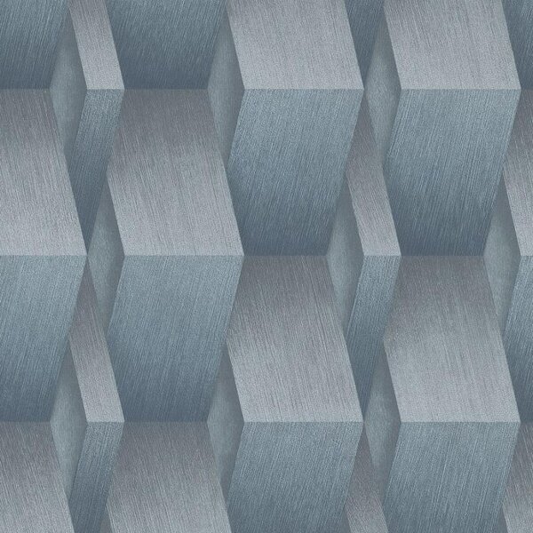 Vliesové tapety na stenu G.M.K. Fashion For Walls 10046-08, rozmer 10,05 m x 0,53 m, 3D hrany sivo-modré, Erismann