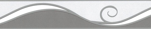 Samolepiace bordúry D 58-001-4, rozmer 5 m x 5,8 cm, vlnky sivé, IMPOL TRADE