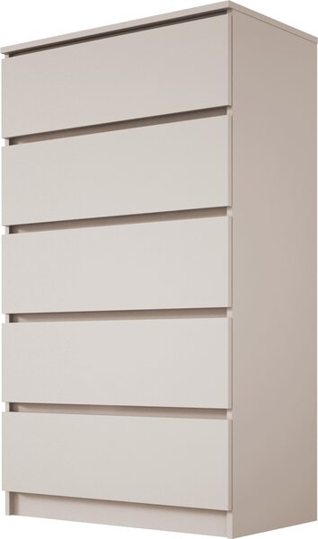 Komoda, 5 zásuviek, kašmír, 125 x 70 x 39 cm