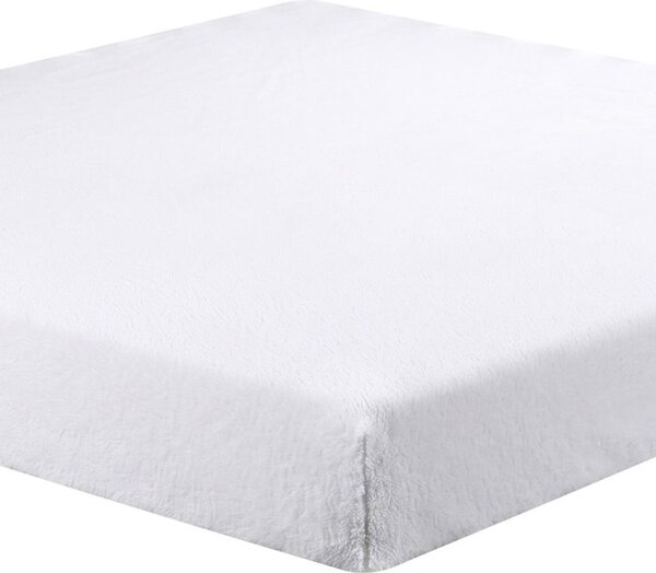 Napínacia plachta na posteľ mikroplyš biela 90 x 200 cm
