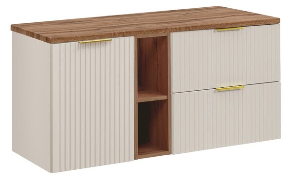Comad Závesná skrinka Adele Cashmere II s doskou 120 cm kašmírová/dub wotan