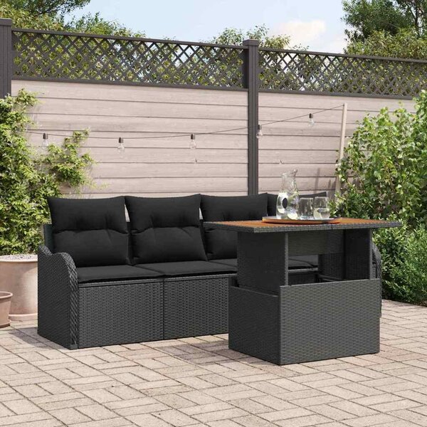 Maison Exclusive - Záhradný nábytok s úloným priestorom 5 ks ierny Poly-rattan