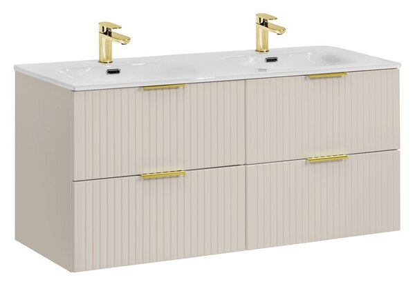 Comad Závesná skrinka Adele Cashmere Sky so zápustným umývadlom 120 cm kašmír/biela