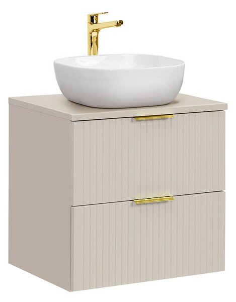 Comad Závesná skrinka Adele Cashmere Smile s doskou a umývadlom 60 cm kašmírová/biela