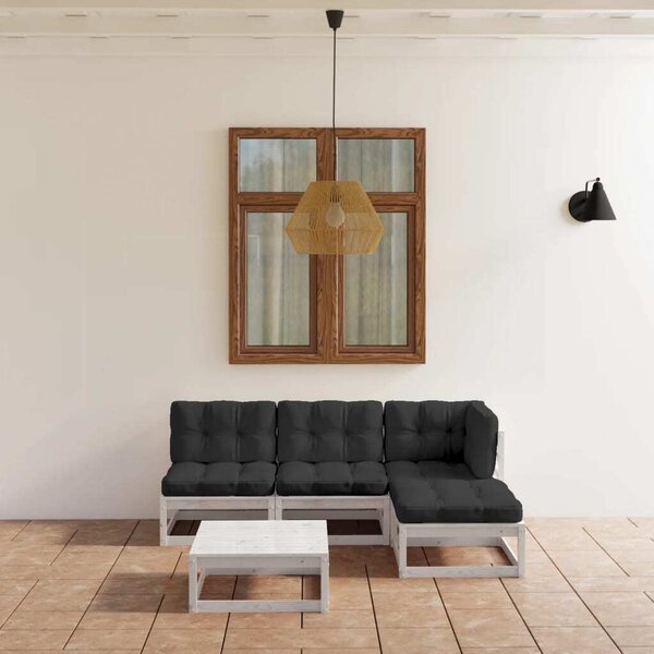 Maison Exclusive - 5-dielna záhradná súprava s podlokami, borovicový masív