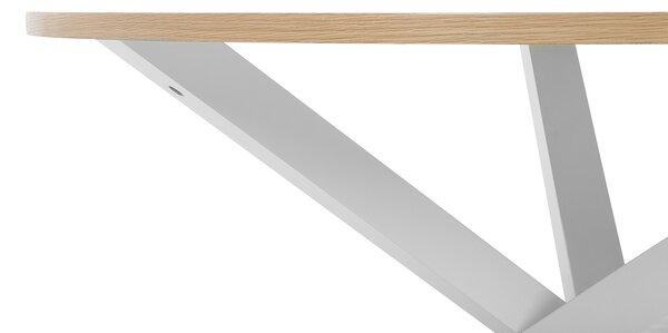 Jedálenský stôl biela svetlé drevo MDF kaučuk ø 120 cm okrúhly tvar pre 4 osoby moderný škandinávsky štýl kuchyňa jedáleň