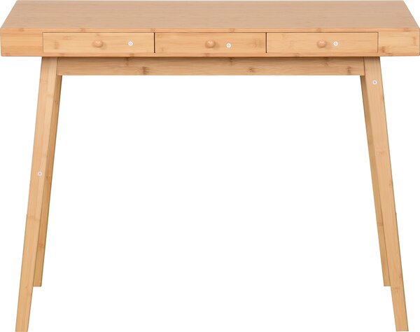 Pracovný stôl s 3 bambusovými zásuvkami Pracovný stôl do kancelárie, domácej pracovne alebo pracovne 100x50x75cm Prírodný