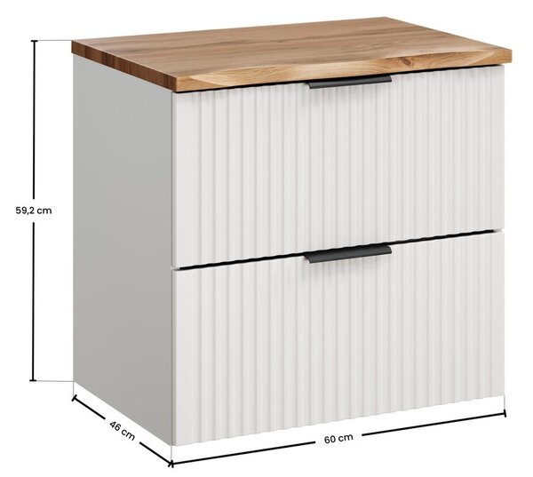 Comad Závesná skrinka Casad Nature s doskou 60 cm biela/dub wotan