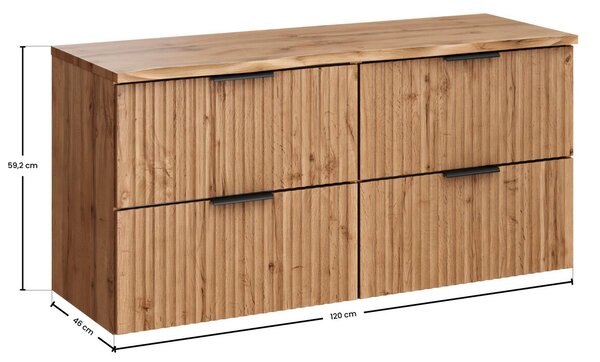 Comad Závesná skrinka Casad Nature s doskou 120 cm dub wotan