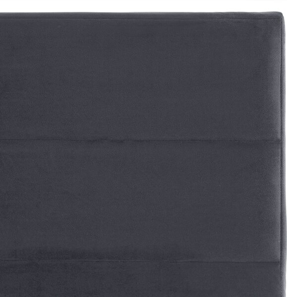 Čalúnená posteľ sivá zamatová 160 x 200 cm rám postele s čelom strieborné nohy elegantný dizajn