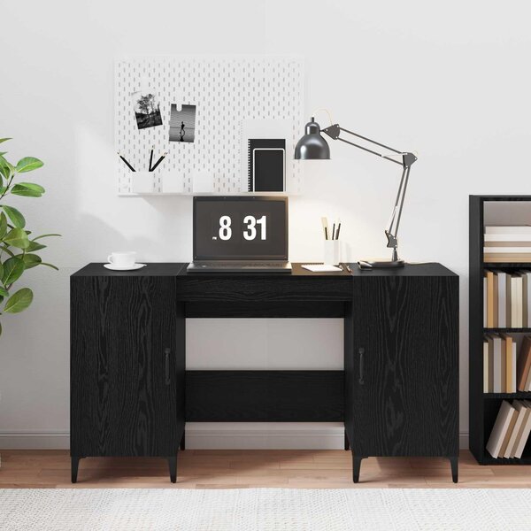 Maison Exclusive – písací stôl, čierna farba, vzhľad dubového dreva, materiál: drevotrieska