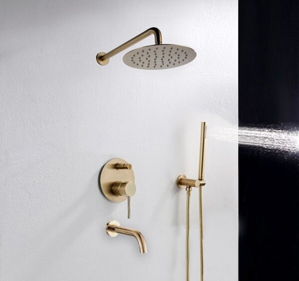 Rea Lungo, podomietká vaňová súprava so sprchou + box P6300 - komplet sada, zlatá, REA-P4125