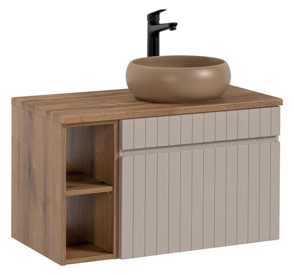 Comad Závesná skrinka Iconic II s doskou a umývadlom 80 cm kašmír/dub coast evoke