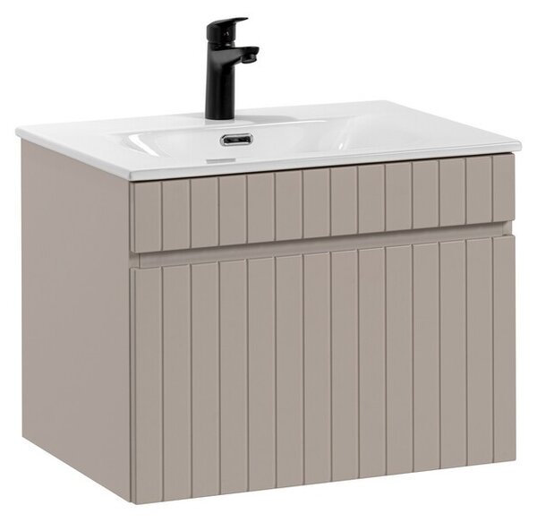 Comad Závesná skrinka Iconic so zápustným umývadlom 60 cm kašmír/biela