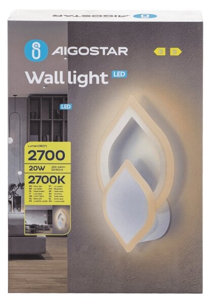 Aigostar - LED Nástenné svietidlo LED/20W/230V 2700K biela