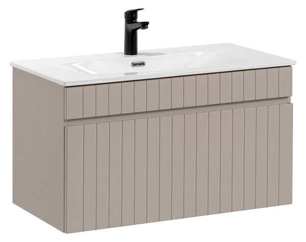 Comad Závesná skrinka Iconic so zápustným umývadlom 80 cm kašmír