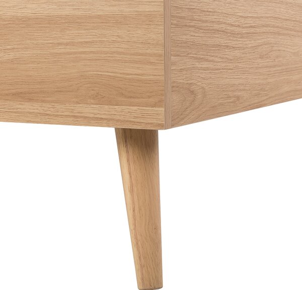 Posteľ svetlé drevo biela MDF 160 x 200 cm lamelový rošt s čelom moderný škandinávsky štýl spálňa