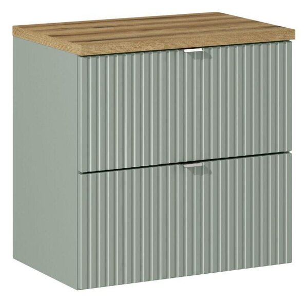 Comad Závesná skrinka Line Reed Green II s doskou 60 cm zelená/dub evoke