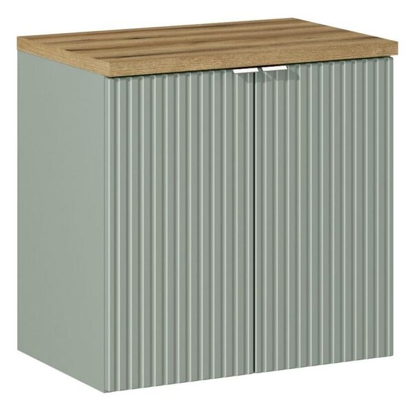 Comad Závesná skrinka Line Reed Green I s doskou 60 cm zelená/dub evoke