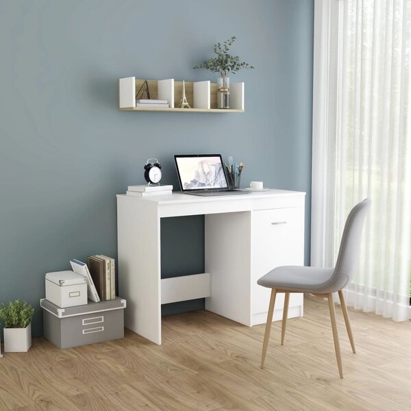 Maison Exclusive - písací stôl biely 100×50×76 cm drevený materiál