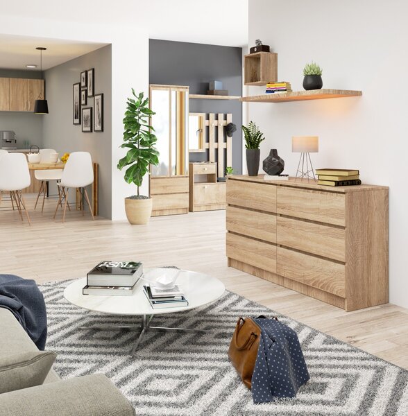 Ak furniture Komoda Rollo K 140 cm dub sonoma