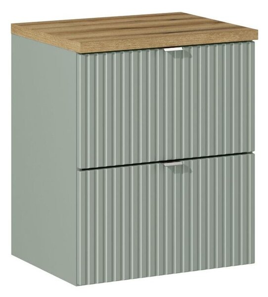 Comad Závesná skrinka Line Reed Green s doskou 50 cm zelená/dub evoke