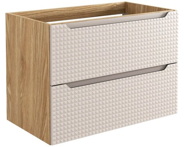 Comad Závesná skrinka Luxor Beige Smile I s doskou a umývadlom 60 cm béžová/dub olejovaný