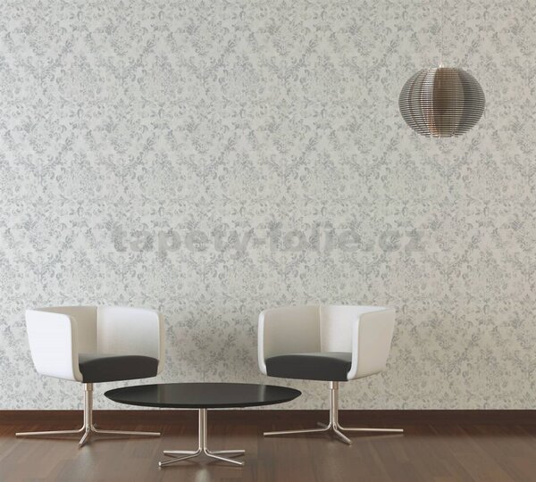 Vliesové tapety IMPOL New Studio 37413-4, rozmer 10,05 m x 0,53 m, barokový vzor krémovo-strieborný, A.S. Création