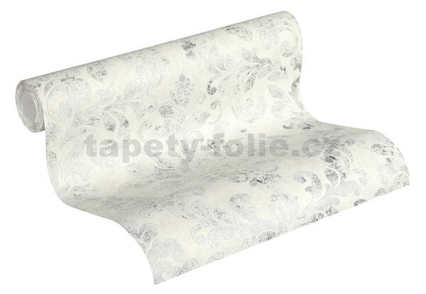 Vliesové tapety IMPOL New Studio 37413-4, rozmer 10,05 m x 0,53 m, barokový vzor krémovo-strieborný, A.S. Création