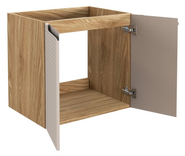 Comad Závesná skrinka Luxor Beige s doskou a umývadlom 90 cm béžová/dub olejovaný