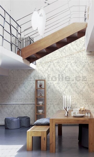 Vliesové tapety IMPOL New Studio 37413-4, rozmer 10,05 m x 0,53 m, barokový vzor krémovo-strieborný, A.S. Création