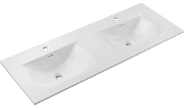 Comad Závesná skrinka Luxor Beige Sky so zápustnými umývadlami 120 cm béžová/dub olejovaný
