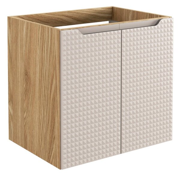 Comad Závesná skrinka Luxor Beige s doskou a umývadlom 90 cm béžová/dub olejovaný