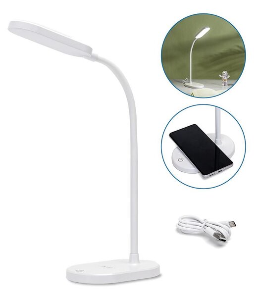 Aigostar - LED Stmievateľná stolná lampa s bezdrôtovým nabíjaním LED/2,5W/5V biela