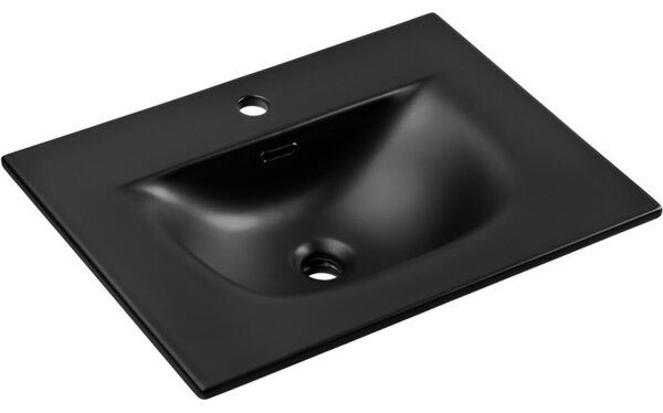 Comad Závesná skrinka Luxor Black Sky I so zápustným umývadlom 60 cm čierna/dub olejovaný