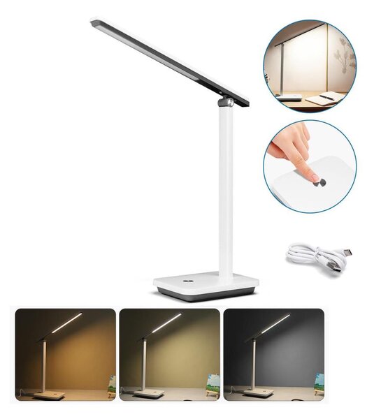 Aigostar - LED Stmievateľná stolná lampa LED/5W/5V 3000-6500K biela/čierna