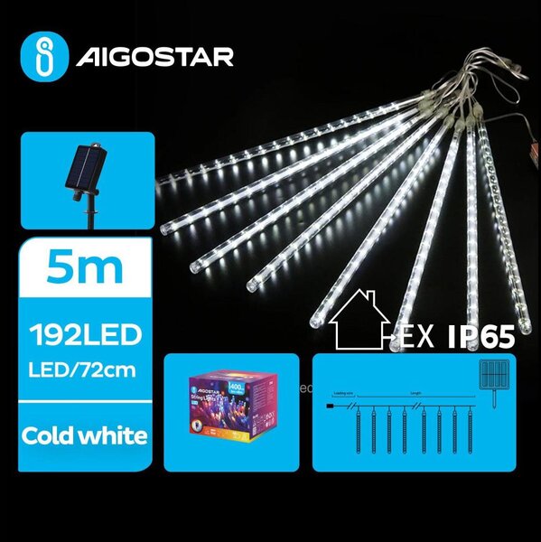 Aigostar - Solárna LED reťaz 192xLED/8m IP65 studená biela
