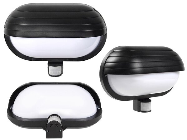 HADEX RIO vonkajšie nástenné svietidlo so senzorom 1xE27/60W/230V/IP44, čierna farba
