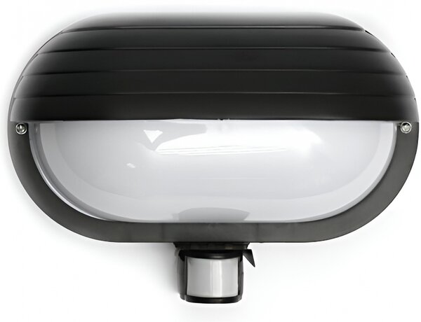 HADEX RIO vonkajšie nástenné svietidlo so senzorom 1xE27/60W/230V/IP44, čierna farba