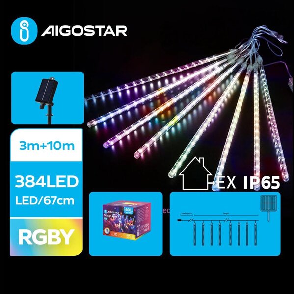 Aigostar - LED sončni niz lučk, 384 LED / 13 m, IP65, večbarven