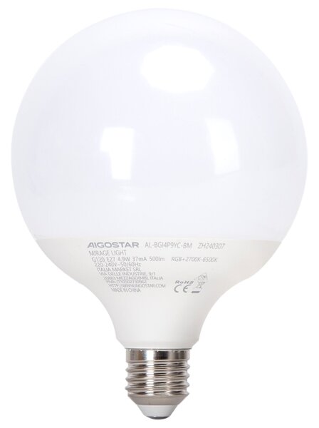 LED RGBW Stmievateľná žiarovka MESH G120 E27/4,9W/230V 2700-6500K + DO - Aigostar
