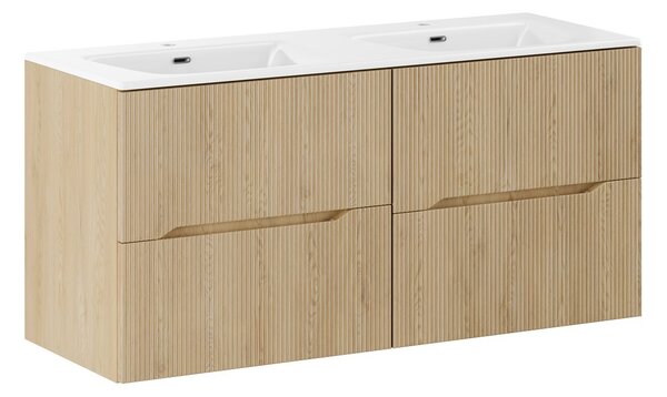 Comad Závesná skrinka Nordic Sky so zápustnými umývadlami 120 cm dub cremona