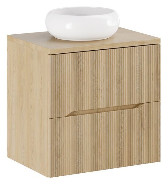 Comad Závesná skrinka Nordic Wiki s doskou a umývadlom 60 cm dub cremona