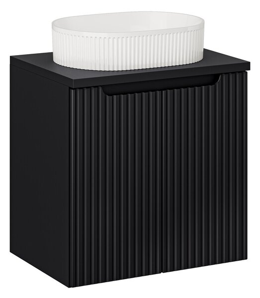 Comad Závesná skrinka Nova Black Beyond s doskou a umývadlom 60 cm čierna