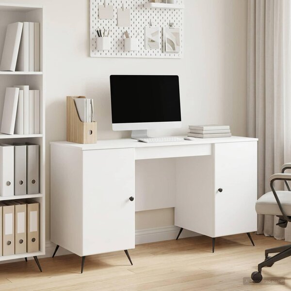 Maison Exclusive – Písací stôl, lesklá biela, 142,5 x 50 x 75 cm, drevotrieska