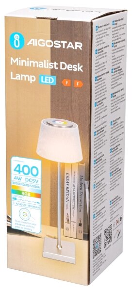 Aigostar - LED RGBW Vonkajšia stm. nabíjacia lampa 4W/5V 3600mAh biela/chróm IP54
