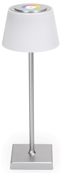 Aigostar - LED RGBW Vonkajšia stm. nabíjacia lampa 4W/5V 3600mAh biela/chróm IP54