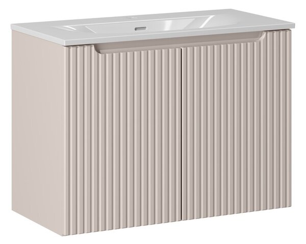 Comad Závesná skrinka Nova Cashmere Sky3 so zápustným umývadlom 80 cm kašmírová/biela
