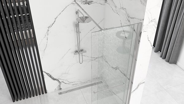 Posuvná bezrámová sprchová zástena REA CORTIS 100 cm, chróm/transparent - bez vaničky